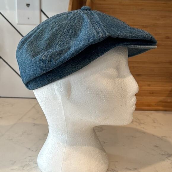 Rare Vintage Scala newsboy cabby peaky blinders denim hat academia size Small - Picture 4 of 8